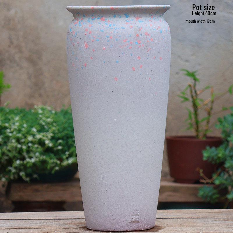 Large Yixing Ceramic Flower Pot: Nine-Tailed Fox Design, Breathable Jar for Green Plants and Flowers