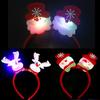 Christmas LED Light Headband Reindeer Snowman Bear Hair Band New Years Lightening Double Head Xmas Decoration Ornaments