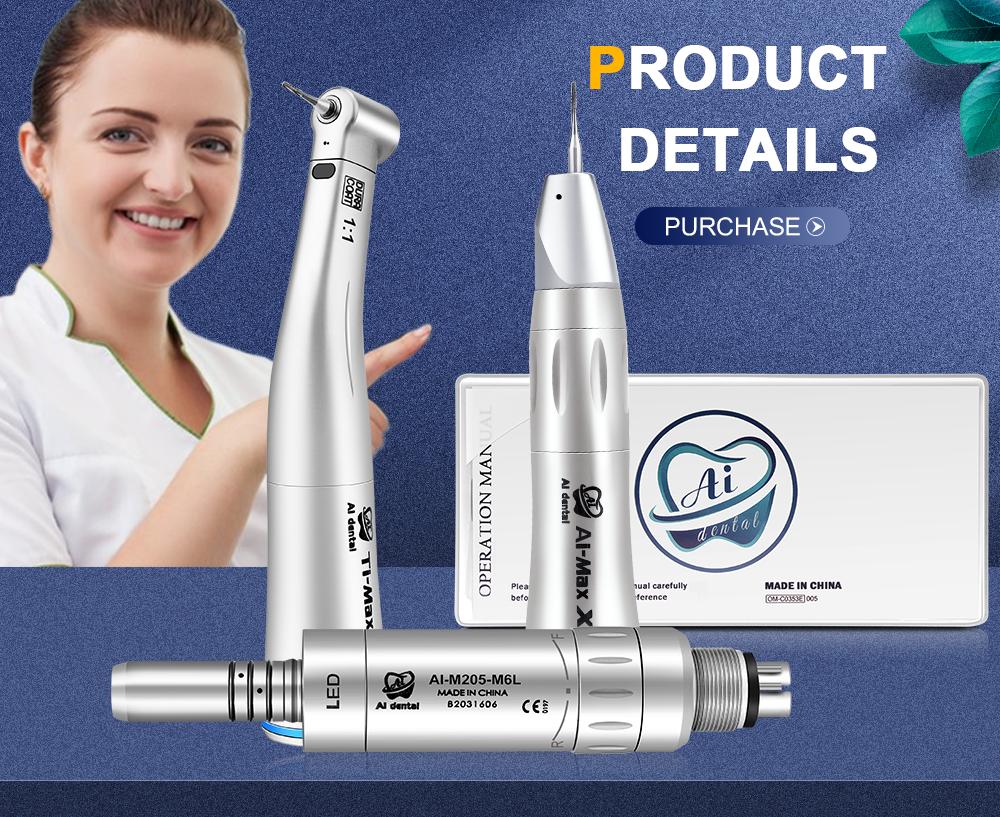 Набор стоматологических наконечников AI-M205LS 1:1 низкоскоростной наконечник X65L и низкоскоростной внутренний распылитель воды X25L с оптоволоконным кабелем