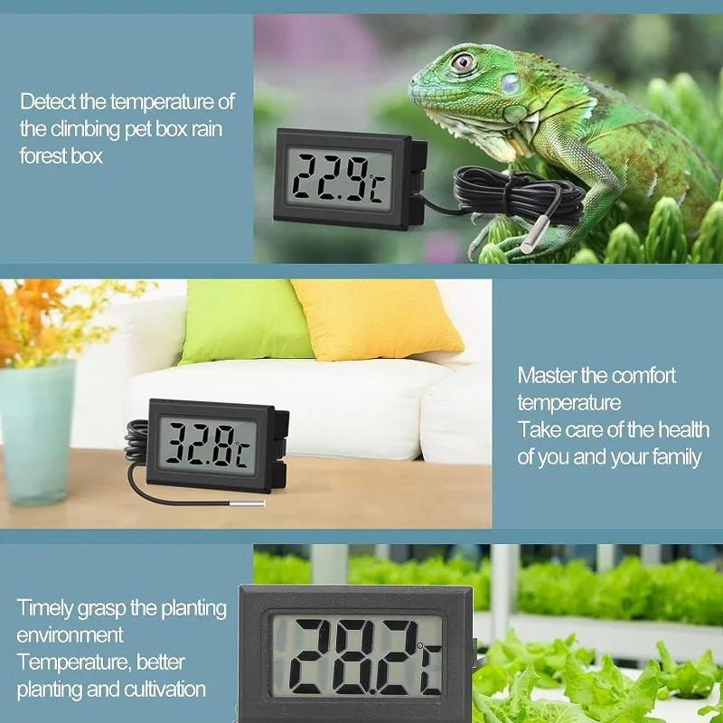 Mini Digital LCD Indoor Convenient Temperature Sensor Humidity Meter Thermometer Hygrometer Gauge Instruments Cable Measurement 2