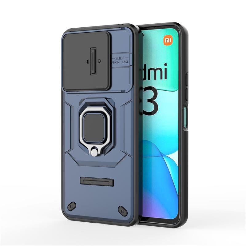 Противоударный чехол для Xiaomi Redmi 13 Чехол для Redmi 13 4G Держатель-кольцо Бронированная задняя крышка для Redmi 13 Чехол с выдвижным окном 6,79 дюйма