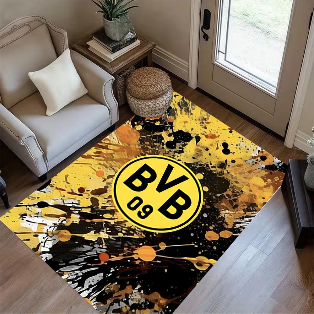 Bvb Splatter Art Floor Rug Office Rug Perfect for Study room Playrooms Entryway Balcony Anti-slip Rug Office home decor
