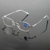 Очки для близорукости с синим светом Женские ультралегкие безободковые очки по рецепту от -100 до -500 Женские блестящие дужки с бриллиантами Компьютерные очки