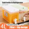 4L Cold Kettle Refrigerator With Faucet Household Lemonade Bottle Drinkware Cold Water Container For Kitchen Cool Water Bucket