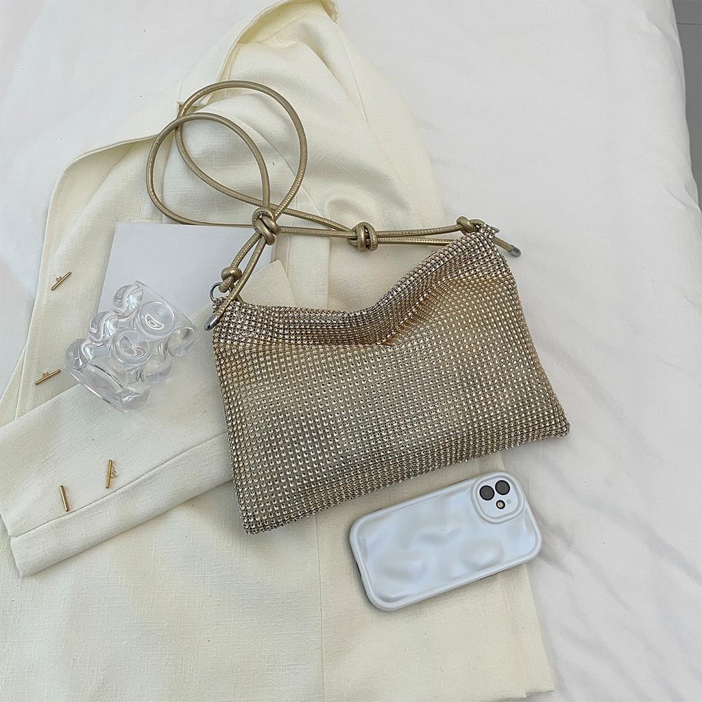 Гламурная вечерняя сумочка, сумка через плечо для женщин, блестящая, со стразами, ПВХ-сетка, застежка-молния с бриллиантами для торжественных мероприятий