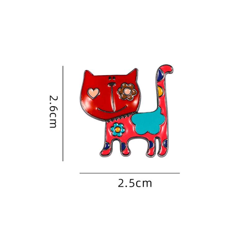 1 Pc Cute Oil Dripping Cat Brooch Cartoon Kitten Brooch Anti Walking Light Diamond Cat Brooch