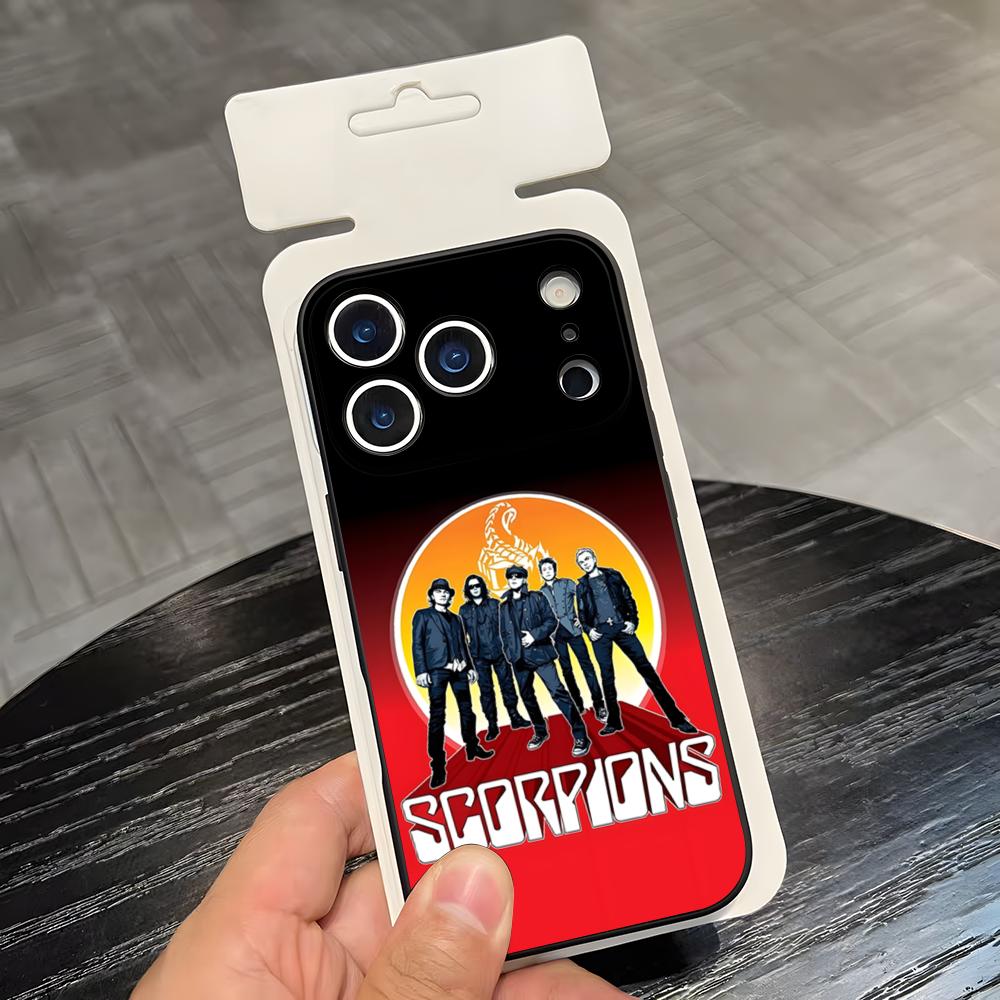 Чехол для телефона с изображением группы Scorpions для iPhone 17 Air 16 E Pro Max 15 14 13 Mini 12 Pro 11 Max Plus Черный Мягкий