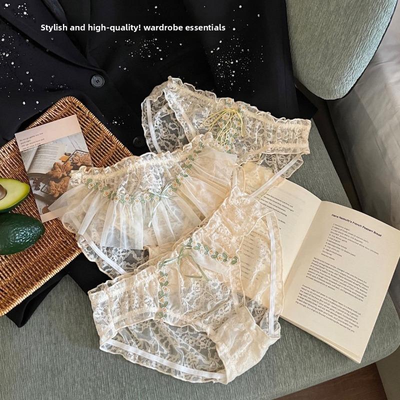 Женские Новые Летние Сексуальные Милые Кружевные Дышащие Треугольные Трусы