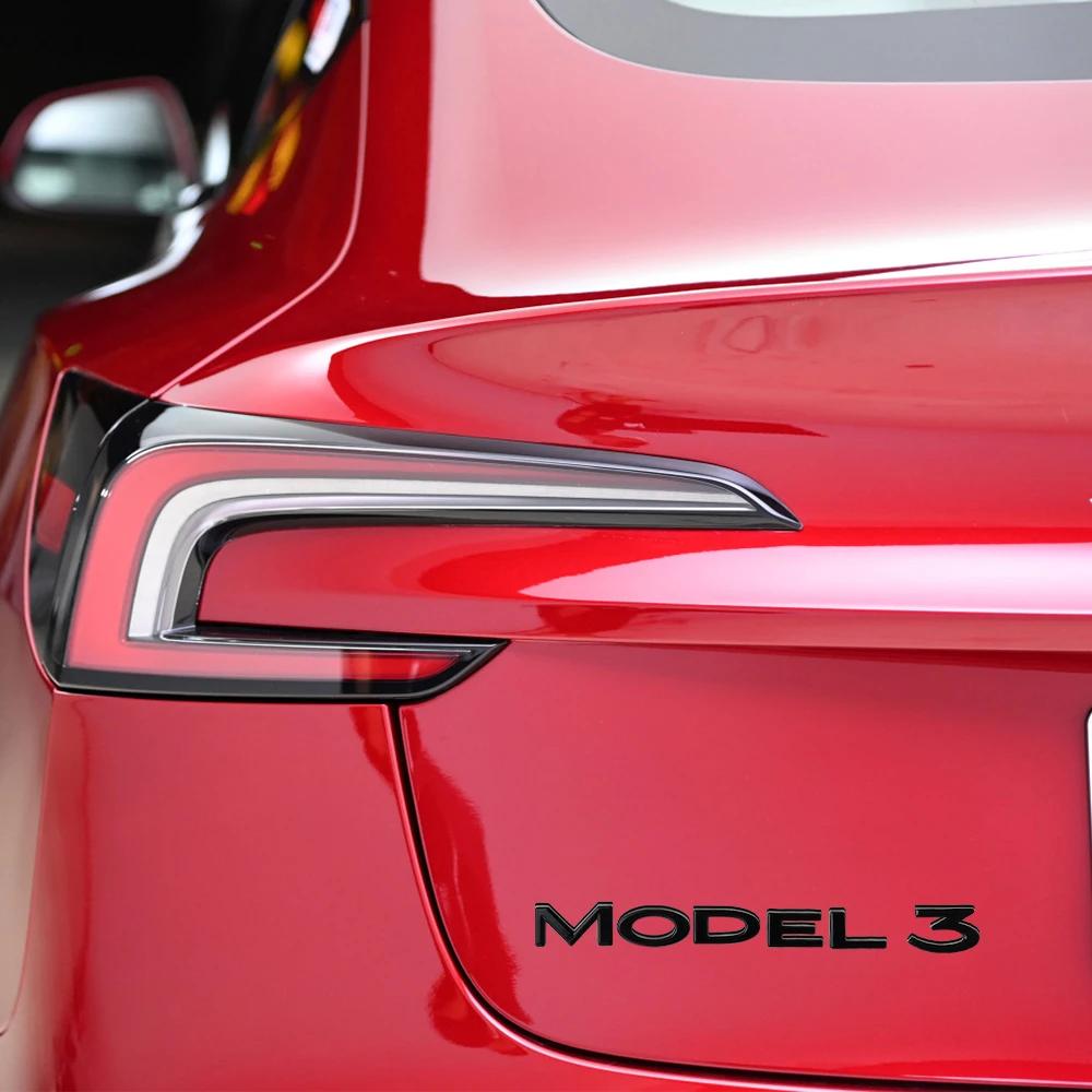 1Pcs Car ABS Letters Logo Sticker Decal Rear Trunk Decoration For Tesla Model 3 Model Y Replacement Badge Auto Accessories