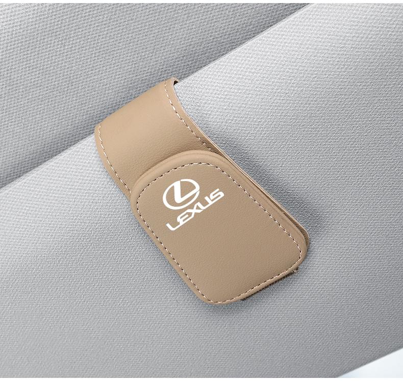 2026 Hot Interior Stickers Lexus Car Sun Visor Sunglasses Holder PU Leather Glasses Clip For RX330 IS250 Ct200h ES300h RX350 IS3