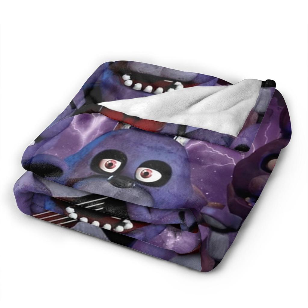 Vintage FNAF At Freddys Bonnie Warm Soft Blanket Camping Plush Throw Blanket Funny Couch Chair Flannel Bedspread Sofa Bed Cover