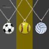 3 шт. Спортивный мяч ожерелье для мужчин женщин бейсбол баскетбол футбол кулон ожерелье ювелирные изделия подарок для поклонников девочек мальчиков