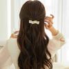 Zinc Zinc Alloy Ponytail Holder Flower Pearl Girl Spring Clip Korean Style Hairpin Women Hair Clip Headdress
