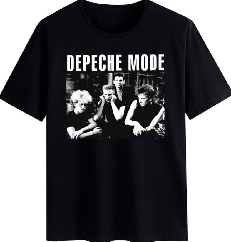 Винтажная футболка Depeche Mode с участниками группы Черный Хлопок Мужская Женская S-5XL Унисекс Футболка