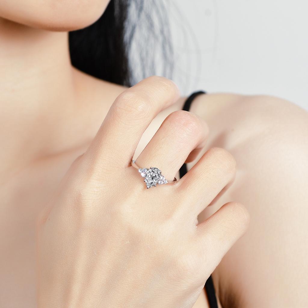 Женское кольцо с муассанитом специальной формы D цвета, серебро S925, кольцо с муассанитом 1,5 карата, предложение обручального кольца с бриллиантом, подарок подруге