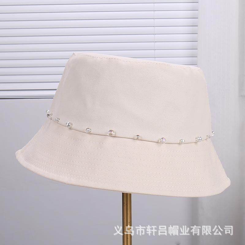New hand-sewn beads fashionable soft top sun hat children's summer outdoor fashion versatile face small sunscreen basin hat