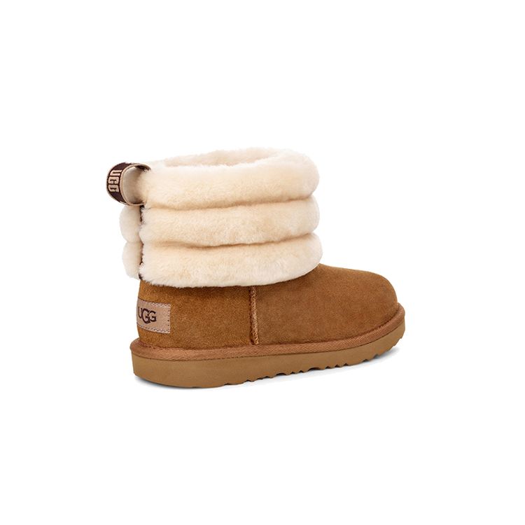 UGG Fluff Mini Quilted Fleece Snow Boots Kids Boots Chestnut-Brown 1103612T-CHE