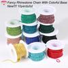 10Yards/Roll Colorful Rhinestone Chains Dense Fancy Chain Apparel Sewing Glass Rhinestone Cup Chain With Colorful Base