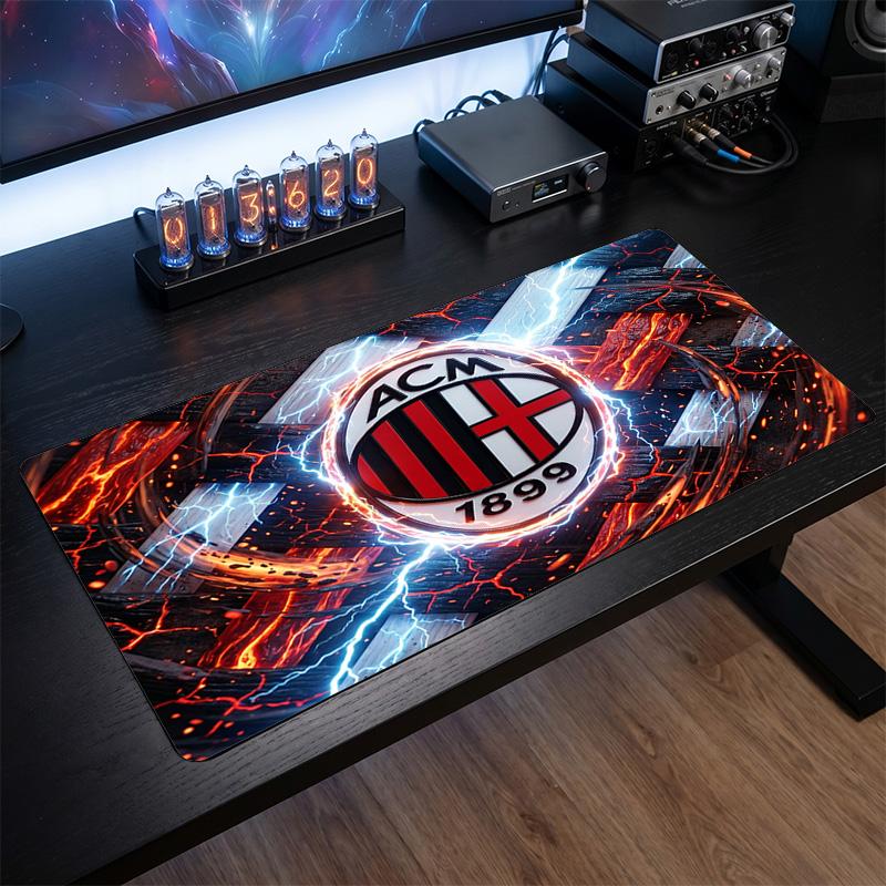 Большой коврик для мыши с принтом AC Milan, нескользящий мягкий резиновый игровой коврик для стола, декор для офисного ноутбука компьютера
