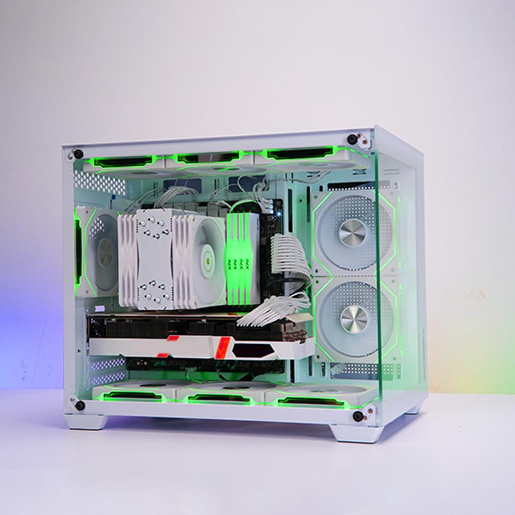 120mm PC Case Fan 5V 3Pin ARGB Infinite Mirror Light Effect Case Cooler Fan PWM 800-1800RPM 4Pin PWM Cooling Fan Chassis Fan