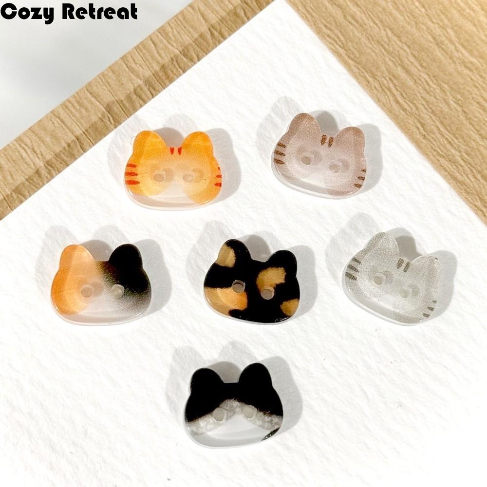 30pcs Tuxedo Cat 12mm Kitty Buttons Cute Resin Calico Cat Buttons Fashionable Creative Ginger Cat Buttons Clothing Coat