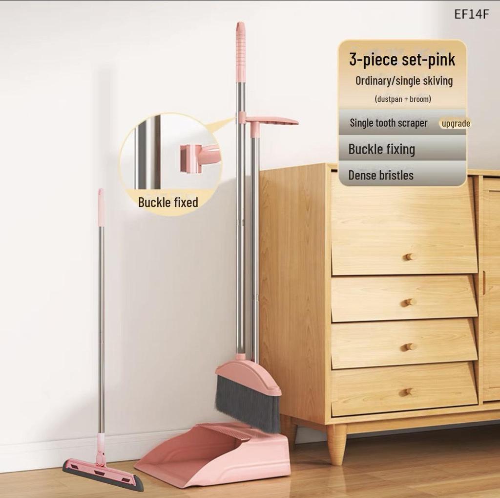 Компактный набор из щетки и совка с мягкой щетиной и функцией неприлипания волос