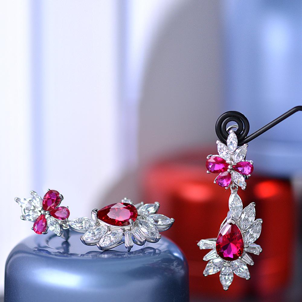 Gica Gema Серьги с высокоуглеродистыми бриллиантами, стерлинговое серебро 925 пробы, уникальный дизайн, романтические изящные серьги, ювелирные изделия, подарки для свадебной вечеринки, новый тренд, 8*12 мм