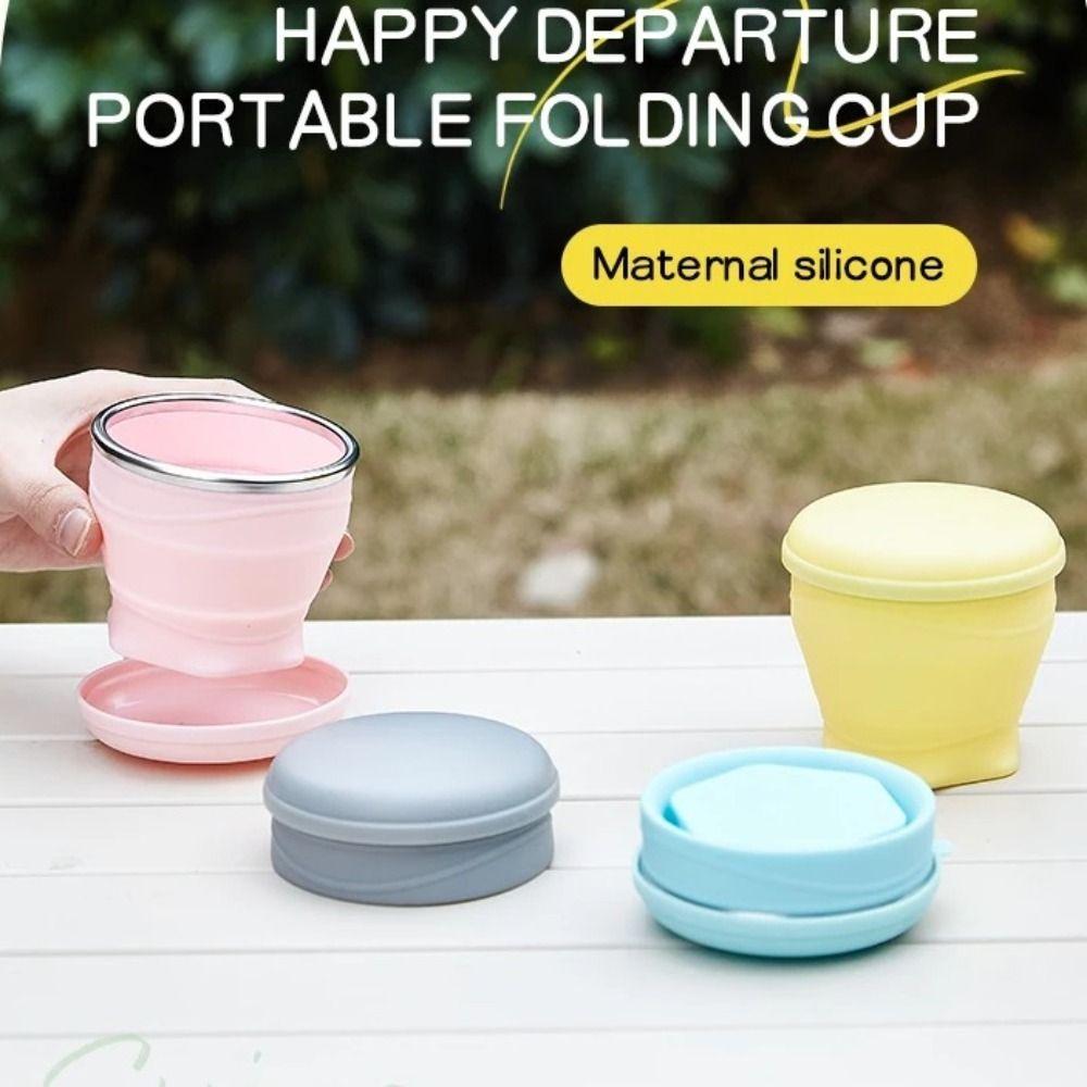 with Lid Collapsible Travel Cups 180ml Portable Teacup Telescopic Drinking Mug Coffee Cups
