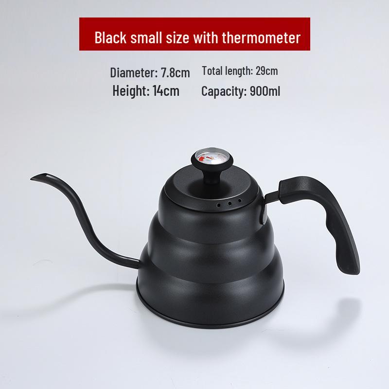 Чайник для кофе pour-over Teflon в форме облака: Японский стиль 304 Нержавеющая сталь с ручкой с дисплеем температуры