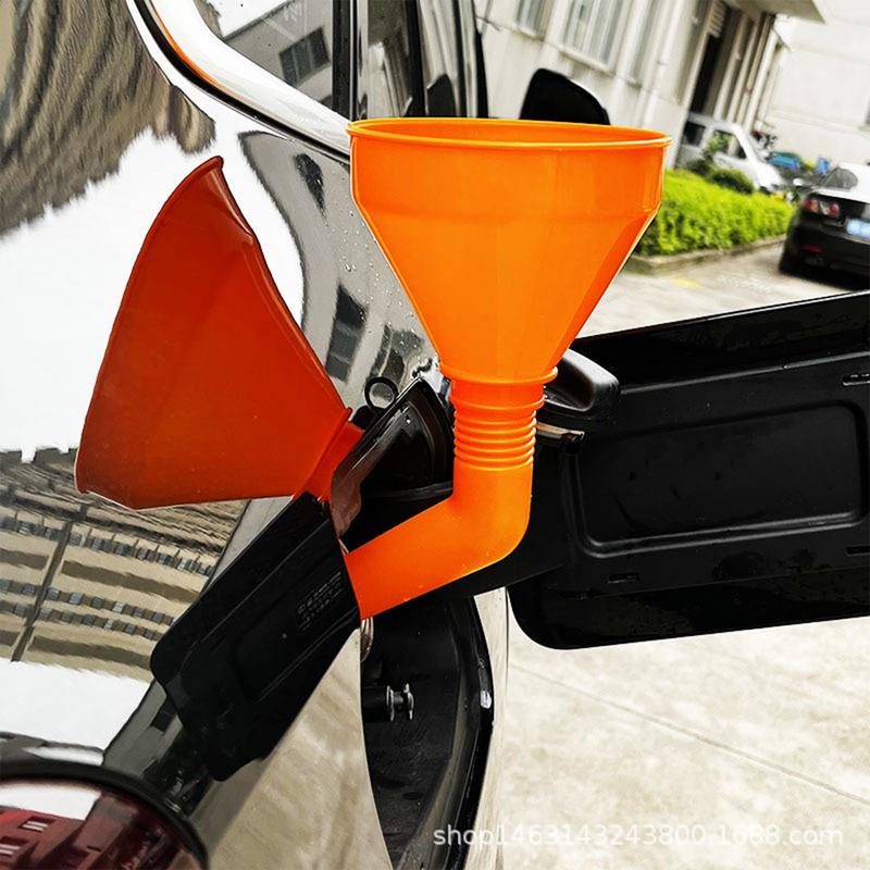 Oil Funnel Large Mouth Funnel With Filter And Handle Oil Tank Funnel Car Oil Funnel Orange Transmission Funnel Avoid Splashing
