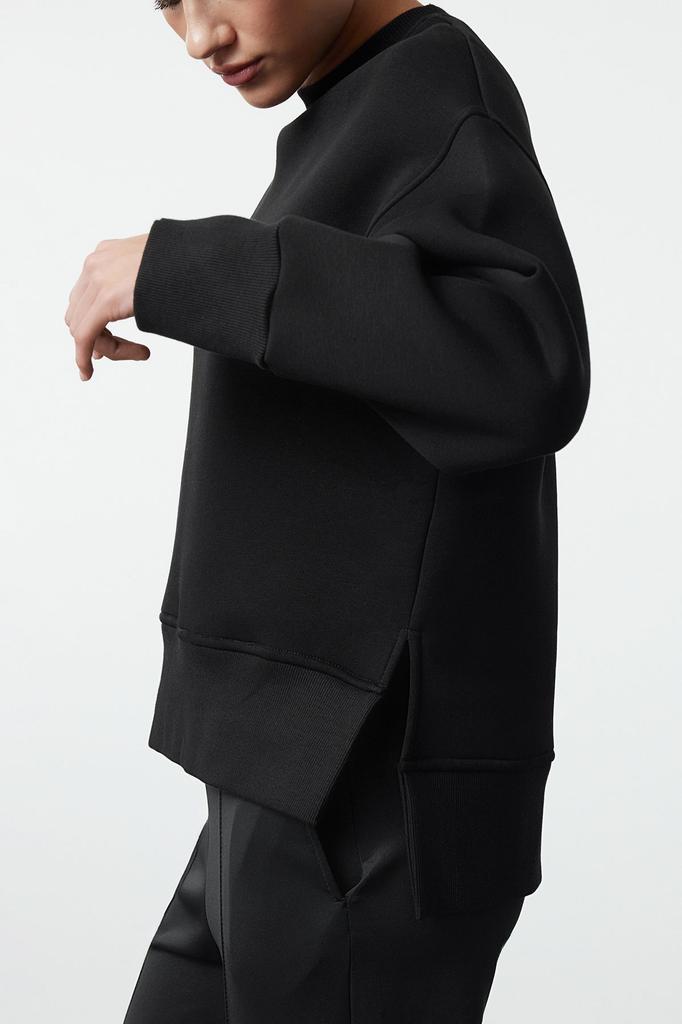 Женская модная стильная толстовка с толстым флисом внутри и круглым вырезом, стандартная посадка, базовая трикотажная толстовка