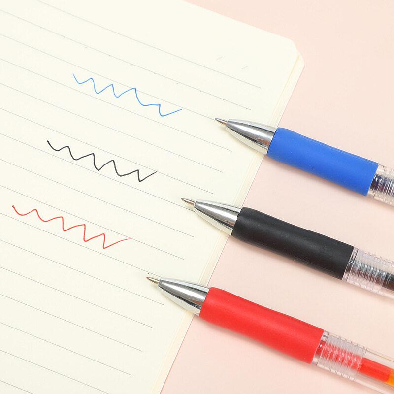 13pcs/set Ballpen Retractable Gel Pens Black/red/blue Ink Large Capacity 0.5 Mm Replaceable Refills Office & School Stationery