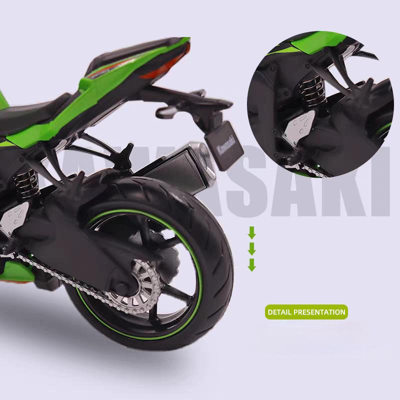 MotoGP Ninja ZX-6R Гоночный мотоцикл Симуляция Изысканный литой и игрушечный автомобиль RMZ city 1:Модель коллекции 12 сплавов