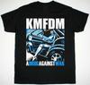 KMFDM Футболка 'A Drug Against War' Мужская Женская Футболки Топ Топы Футболка С коротким рукавом Хлопок Черный Размер от S до 4XL
