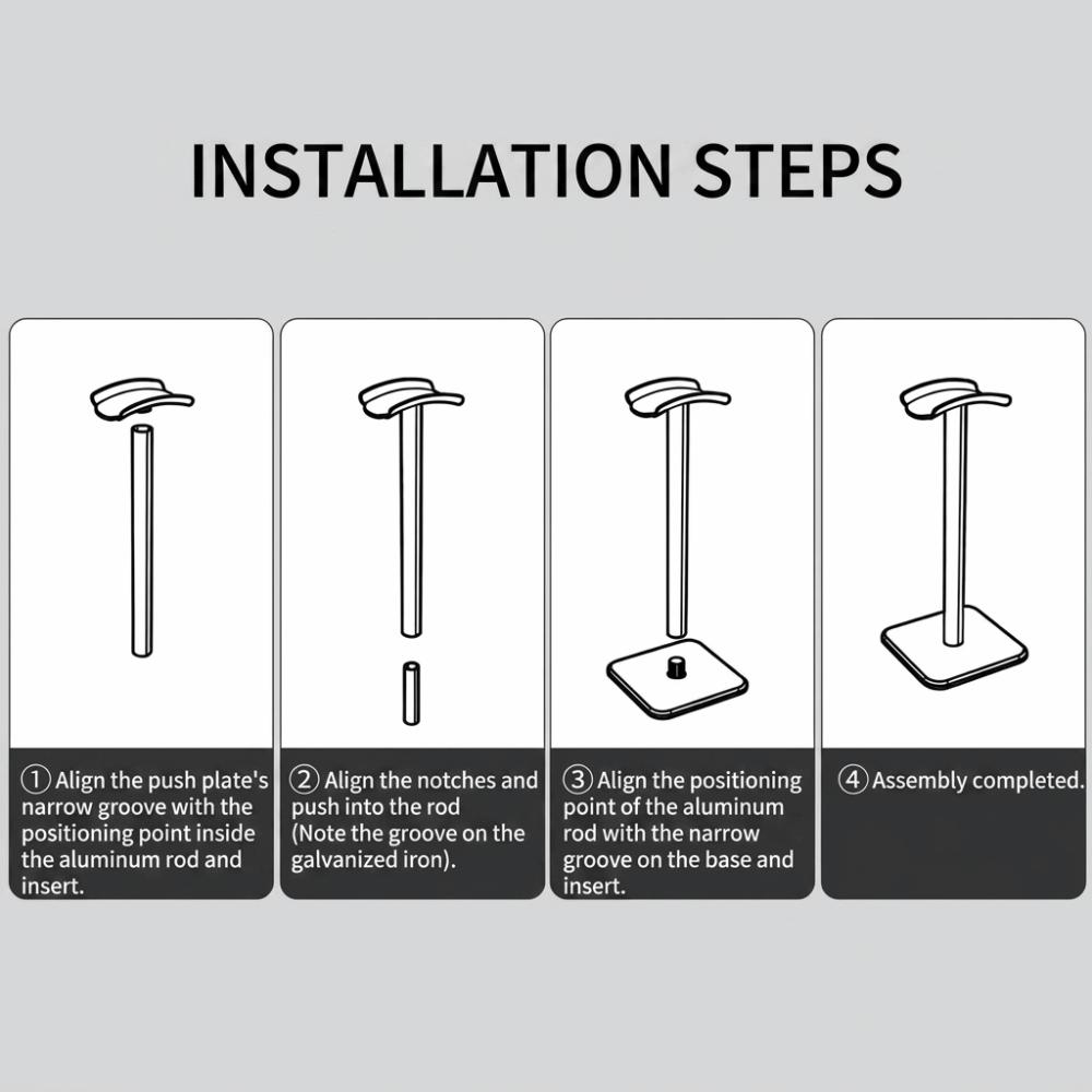 Sturdy Headphone Stand Modern Non-Slip Headset Holder Universal Space Saving Earphone Mount Hanger Workstation