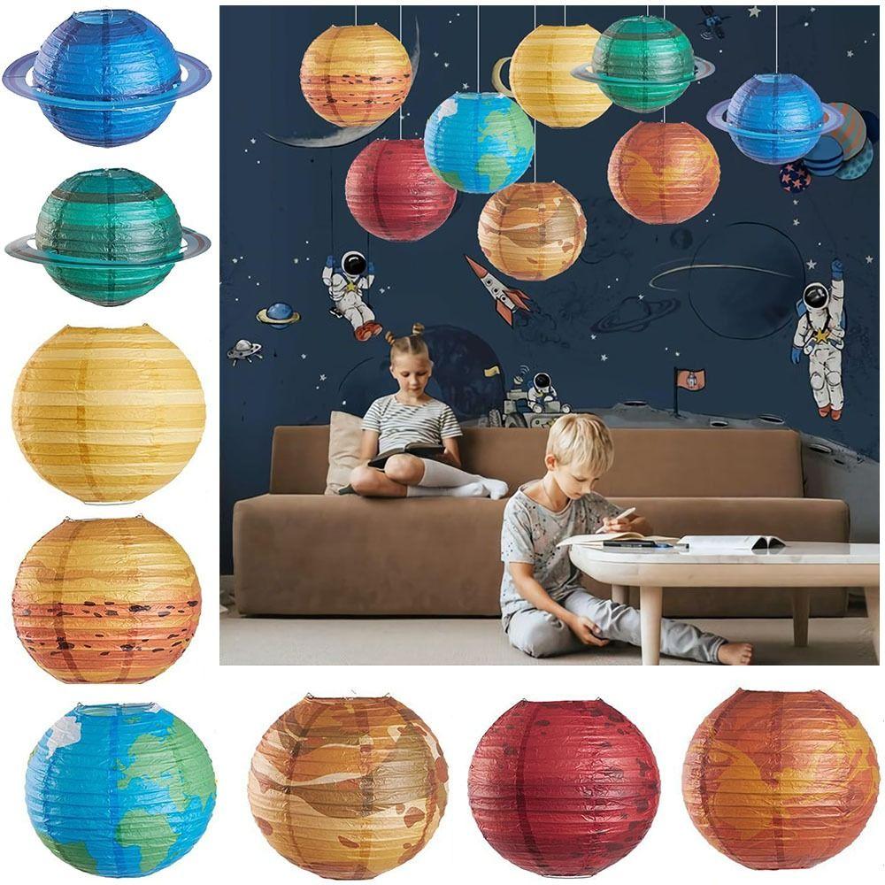 Foldable Hanging Planet Paper Lanterns Hanging Eight Planets Paper Lantern  Party