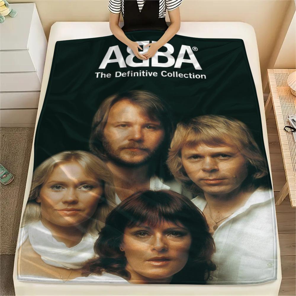 1PC ABBA Print Flannel Blanket, High quality Comfortable for All Seasons, Home Decor, Warmth and Comfort, Perfect for Christmas Gifts