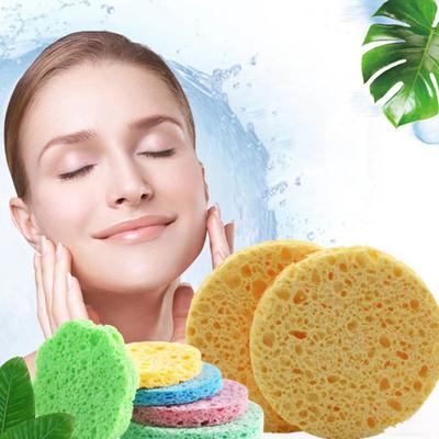 10 шт., губка для лица, многоразовая, круглая, абсорбирующая, сжатая, натуральная, для снятия макияжа, отшелушивающая, спа, набор целлюлозных губок для очищения лица