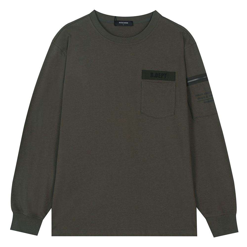 BUCKAROO Single Loose Fit Military T-Shirt Khaki