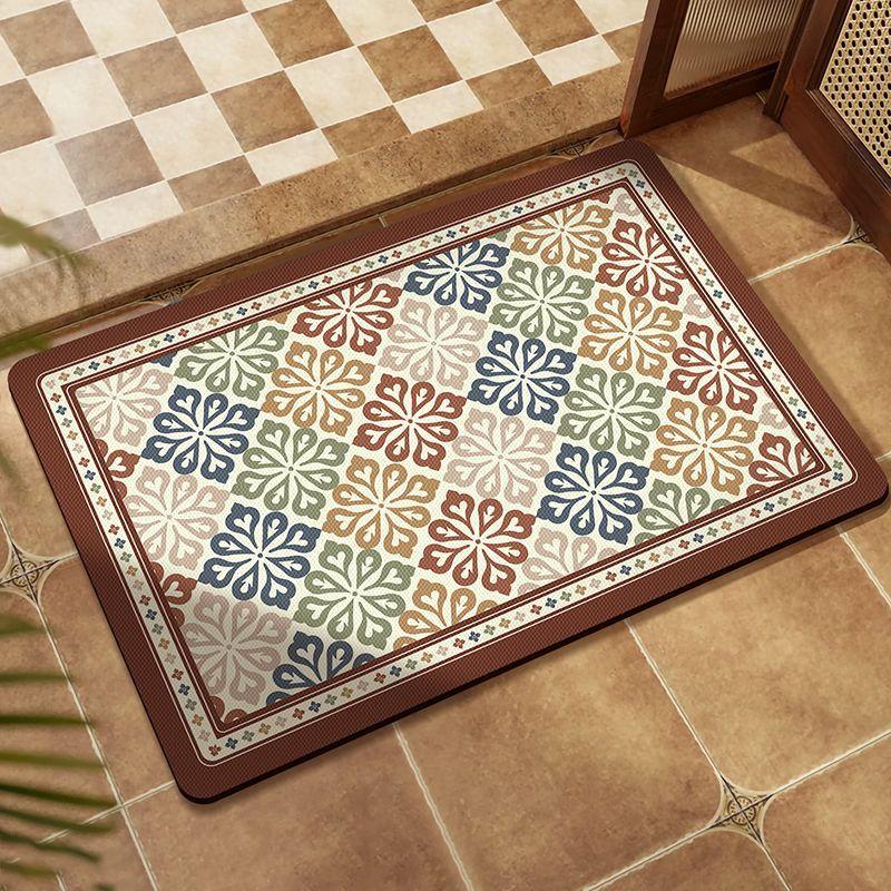 Diatom Mud Door Floor Mat French Retro Scrubbable Absorbent Mat Toilet Non-slip Foot Mat Toilet Door Mat
