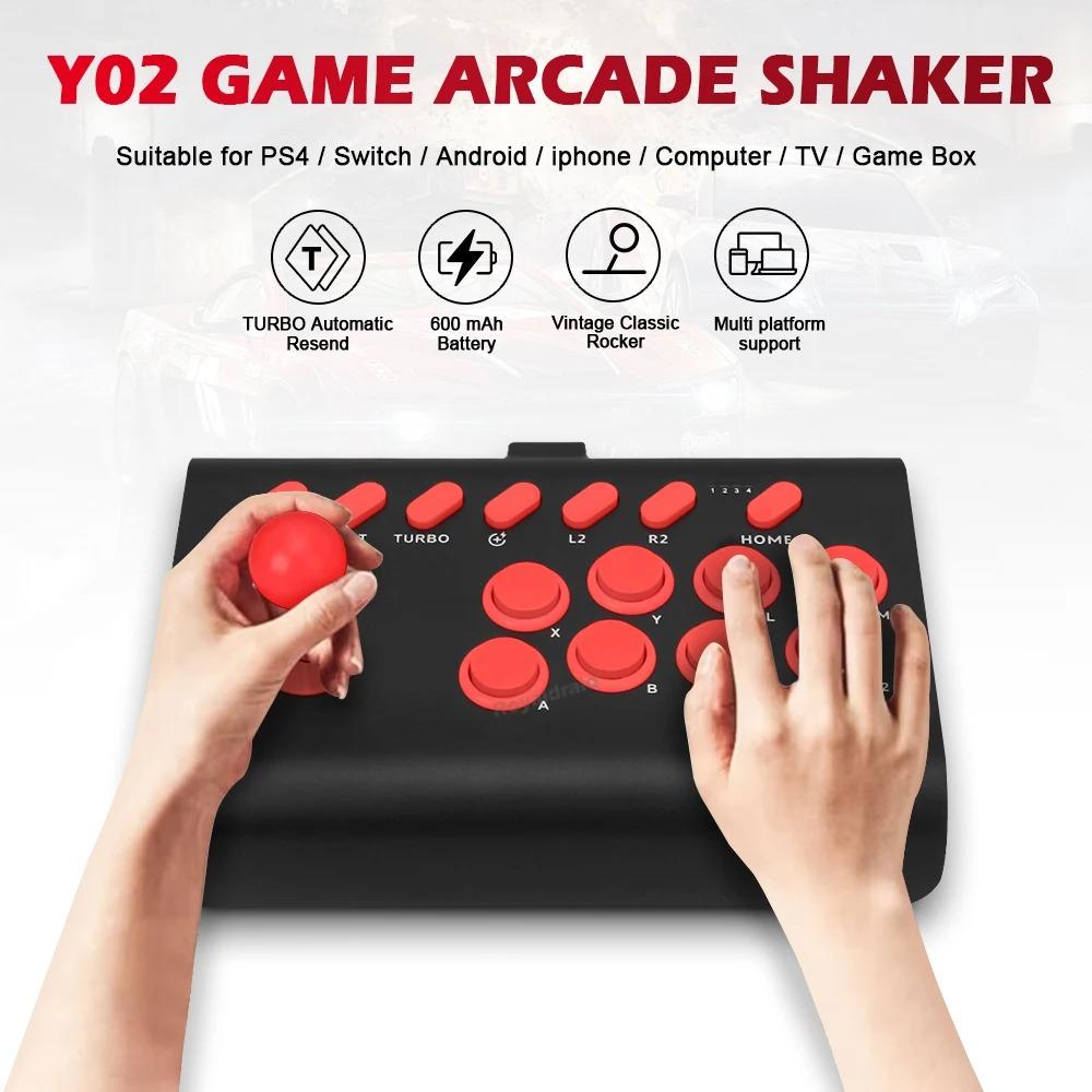 BSD-Y02 Wireless Arcade Stick Games Control Rocker for PS4/Switch Console Controller PC TV Android IOS Phones Fight Stick Joystick Gamepad Accessories