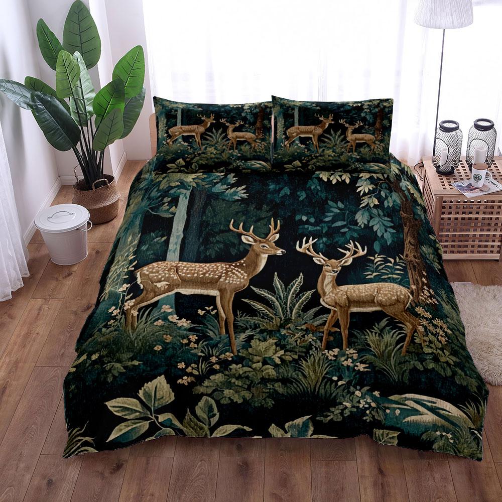 Комплект постельного белья с изображением оленя Wildlife, односпальный двуспальный, размер King, размер US Twin, полный комплект постельного белья Queen Size