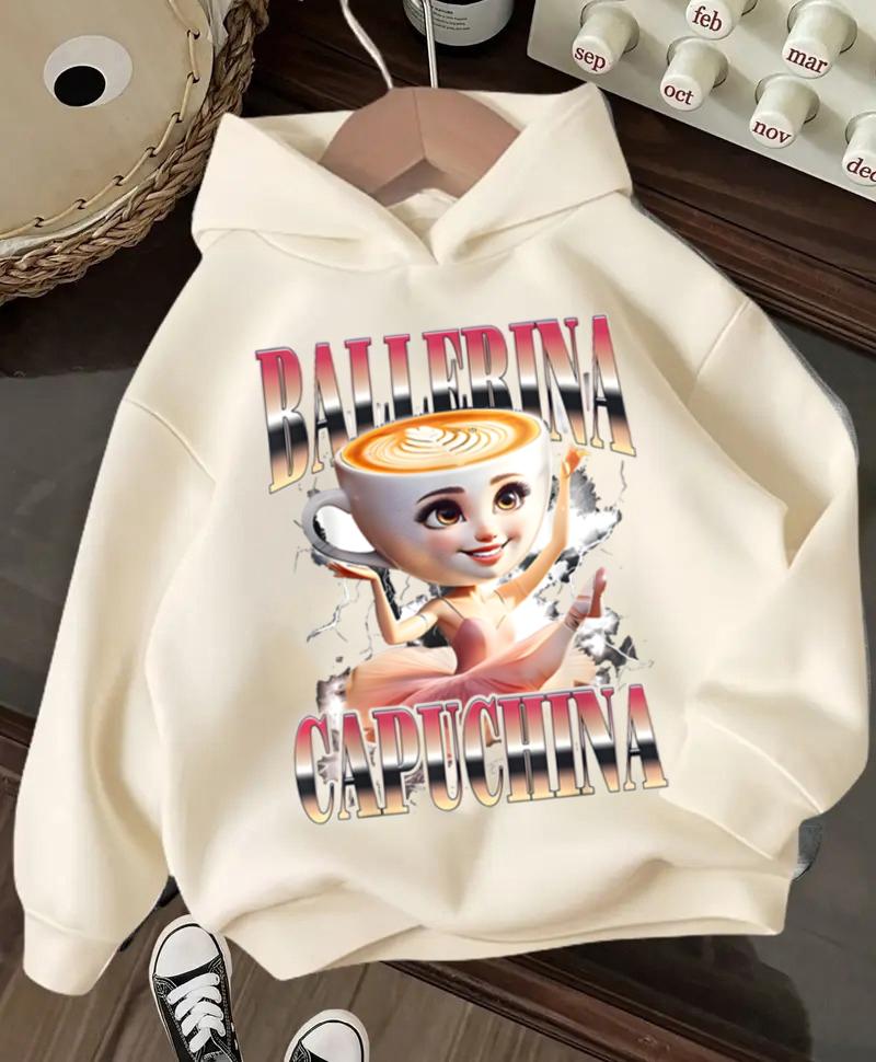 Italian Brainrot Hoodies Fashion Boys Girls Sweatshirt Kids Clothes Ballerina Cappuccina Funny Meme Hoodie Children Casual Tops