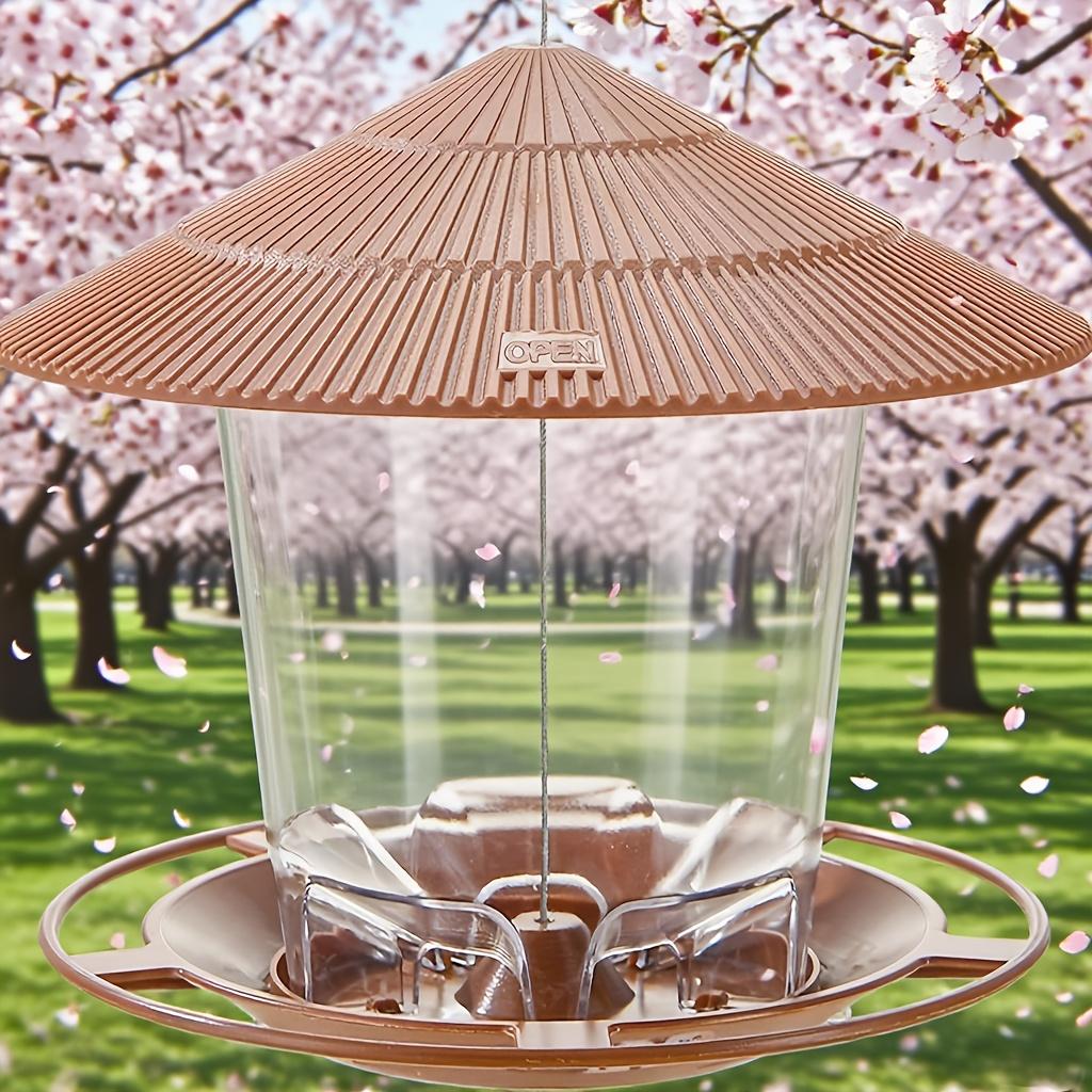 Outdoor Hanging Wild Bird Feeder Retractable Collapsible Gazebo Seed Dispenser Container Garden Balcony Yard Decoration