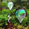 Rainbow Color Hot Air Balloon Spinner 40cm Balloon Rotating Sequins Pinwheels Rotating Windmill