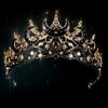 1pc Luxury Gothic Moon Tiara Celestial Queen Crown for Women Baroque Star Headpiece Vintage Weddings Elegant Party Crown