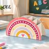 Durable Plywood Storage Box Wooden Rainbow Pencil Holder, Cute Desk Organizer, School Office Art Supply Cosmetic Case for Kids, Teacher Appreciation