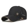 Hard Top Metal Label Mesh Hat for Men and Women Sandwich Mesh Breathable and Sunshade Baseball Hat