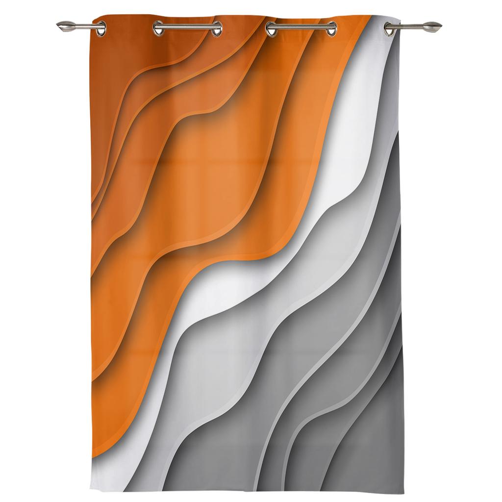Оранжево-серые градиентные геометрические абстрактные оконные шторы для гостиной, роскошные оконные шторы для спальни, кухни