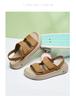 Caesar summer leather men's cool slippers 2026 new top layer cowhide driving beach shoes fashionable and versatile